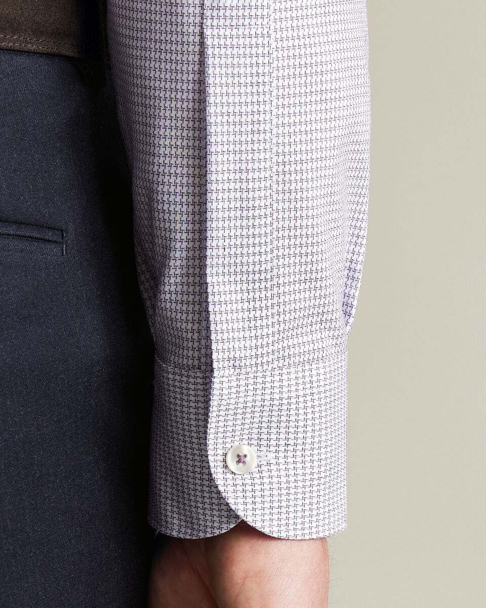 Non-Iron Stretch Texture Shirt - Dark Purple