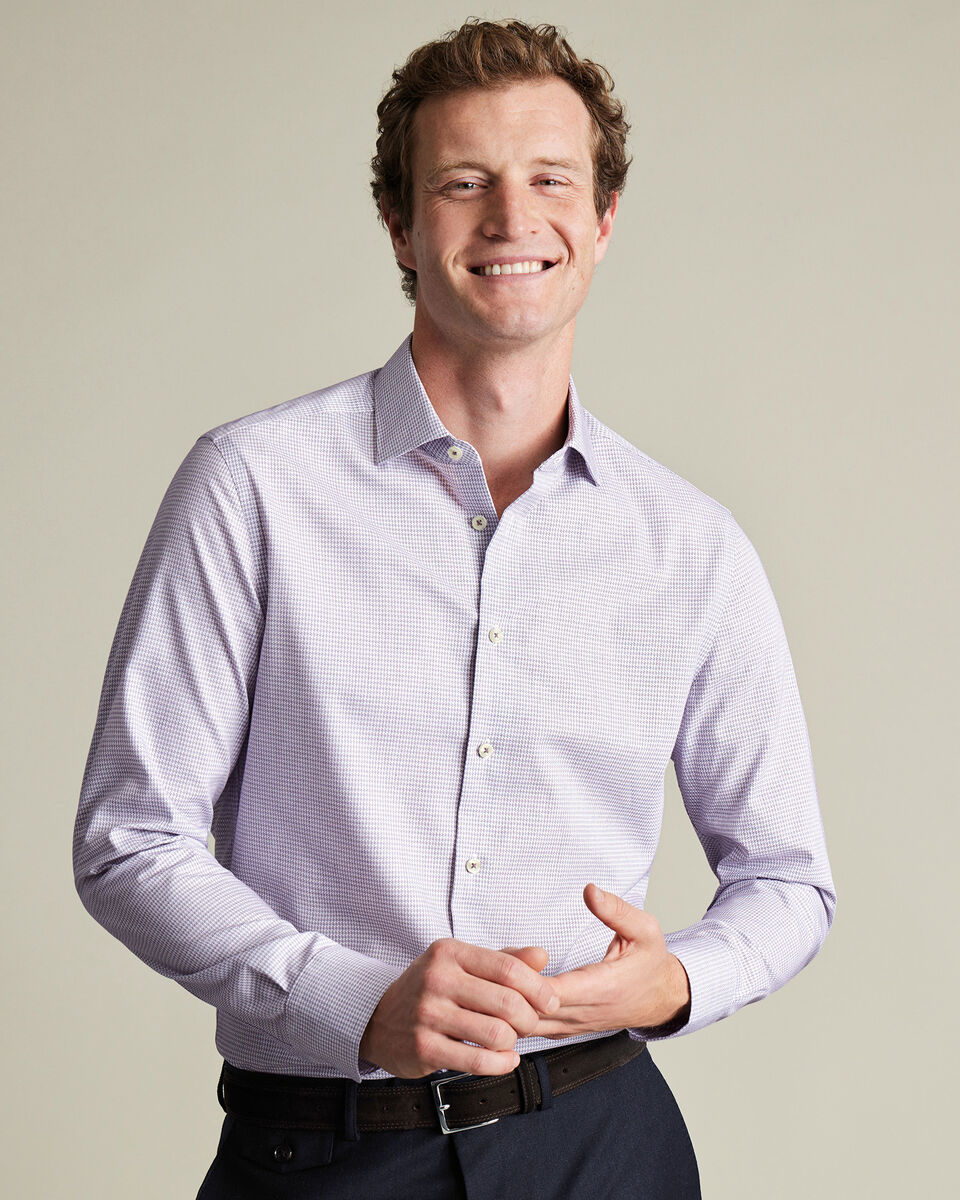 Non-Iron Stretch Texture Shirt - Dark Purple Secondary image