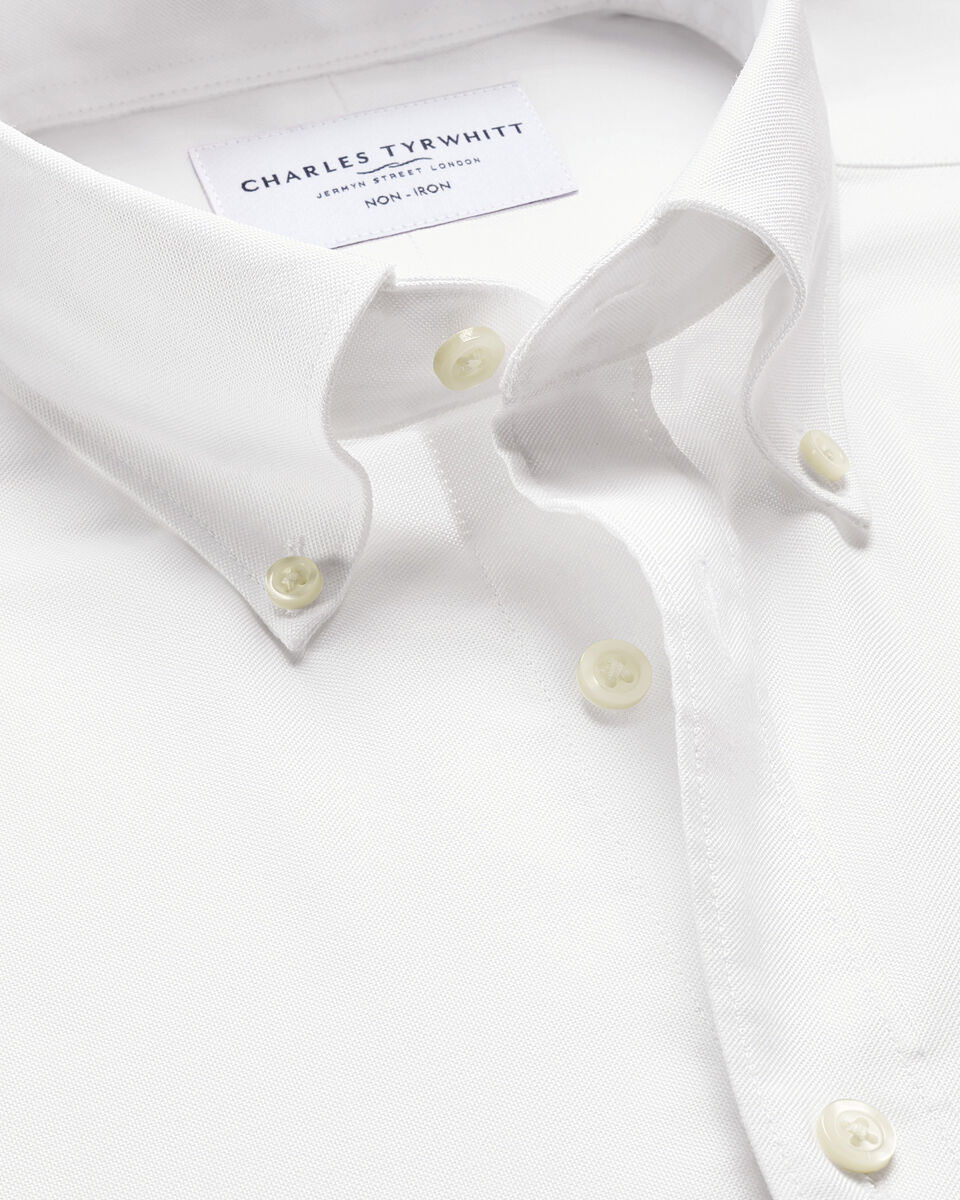 Non-Iron Stretch Oxford Shirt - White Main image