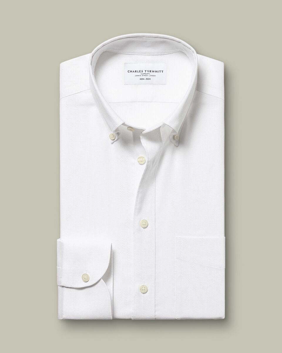 Non-Iron Stretch Oxford Shirt - White