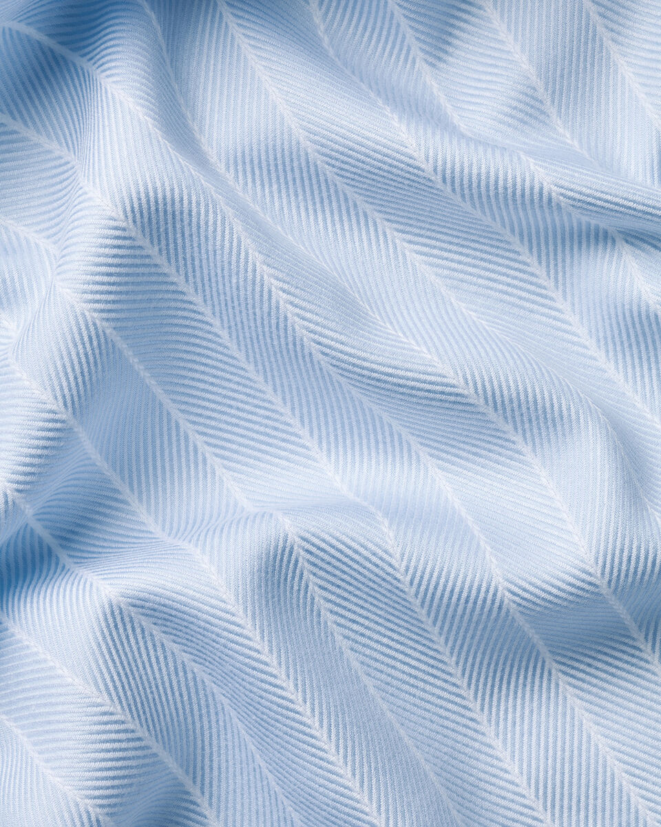 Non-Iron Herringbone Stripe Shirt – Light Blue