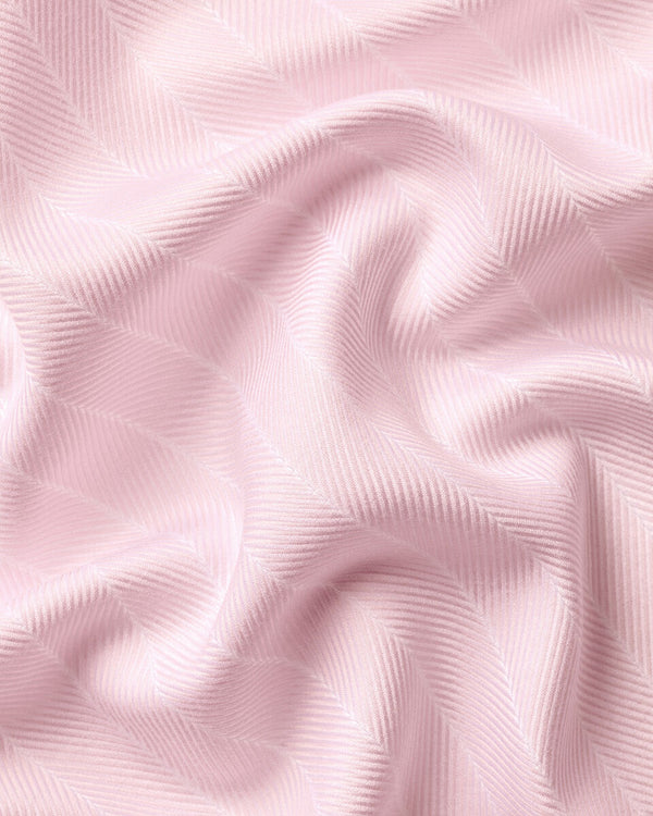 Non-Iron Herringbone Stripe Shirt – Light Pink