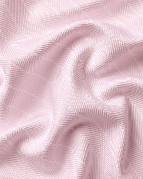 Non-Iron Herringbone Stripe Shirt – Light Pink