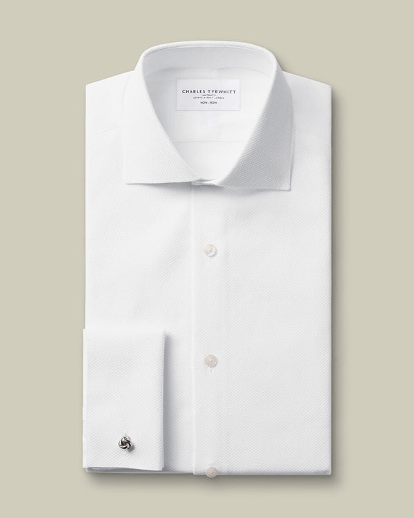 Bib Front Tuxedo Shirt - White
