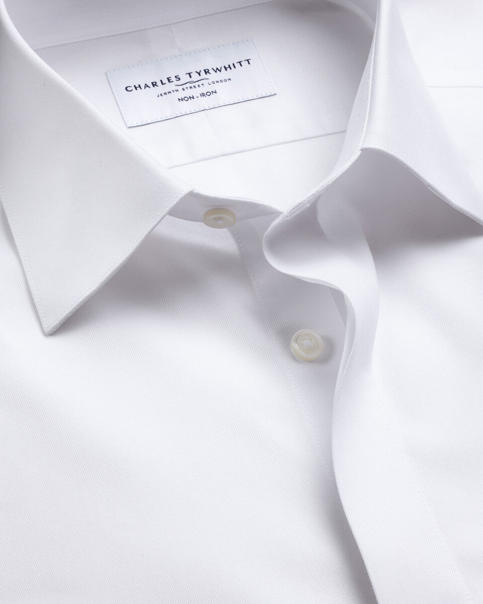 Non-Iron Twill Evening Shirt - White