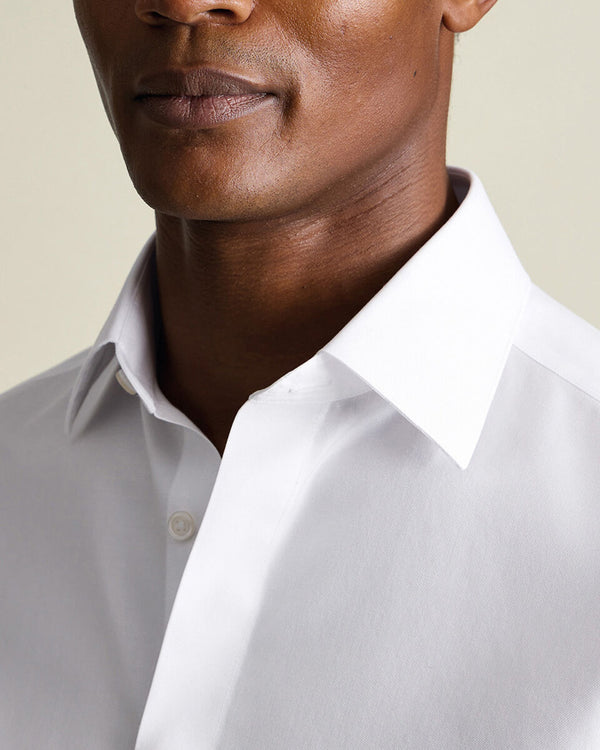 Non-Iron Twill Evening Shirt - White