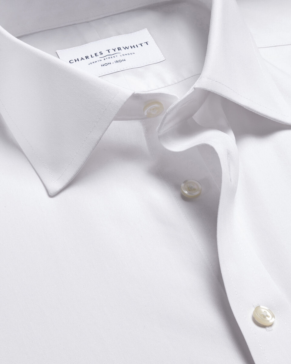 Non-Iron Stretch Poplin Shirt - White Main image