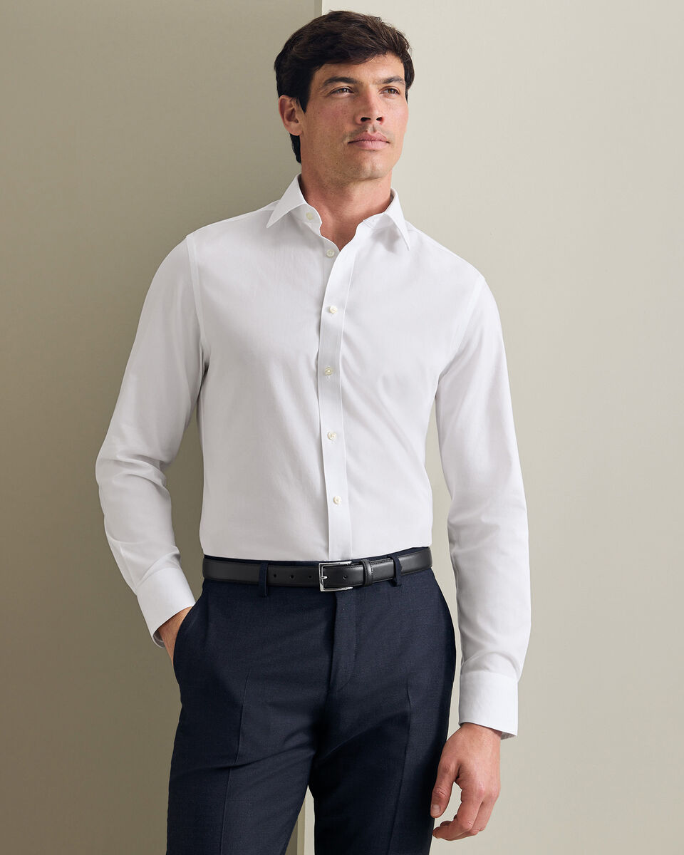 Non-Iron Stretch Poplin Shirt - White Secondary image