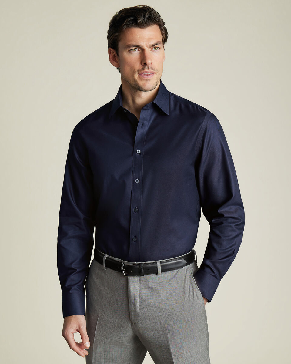 Non-Iron Twill Shirt - Navy Secondary image