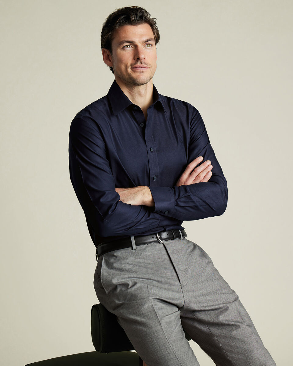 Non-Iron Twill Shirt - Navy