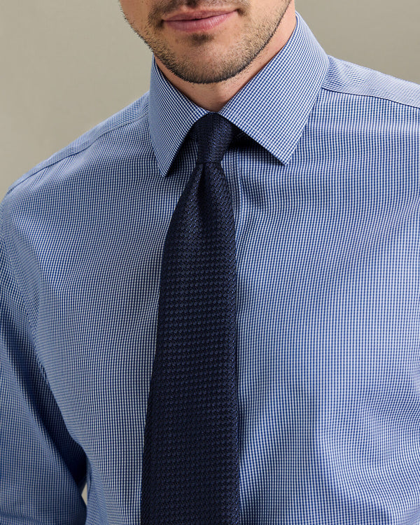 Non-Iron Twill Puppytooth Shirt - Royal Blue