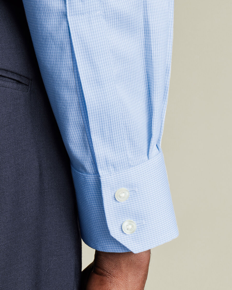 Non-Iron Puppytooth Shirt - Sky Blue