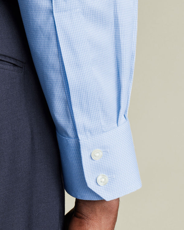 Non-Iron Puppytooth Shirt - Sky Blue