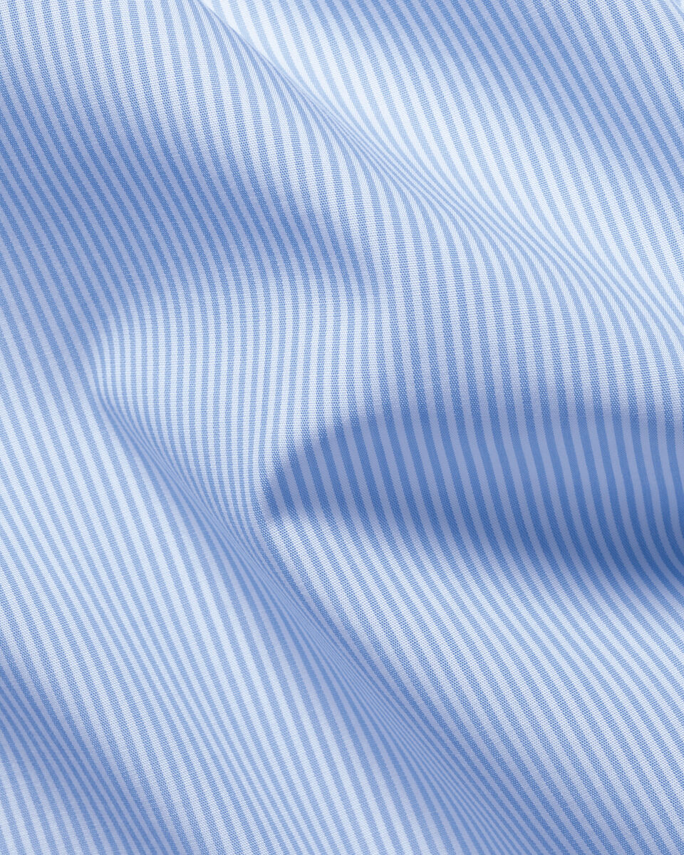 Non-Iron Stretch Poplin Bengal Stripe Shirt - Cornflower Blue