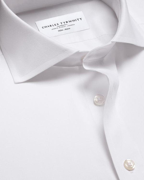 Non-Iron Stretch Poplin Shirt - White