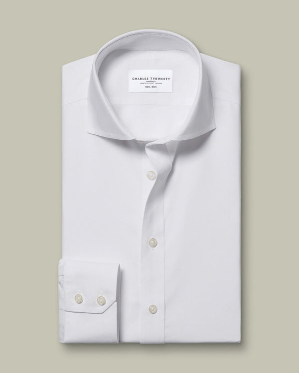 Non-Iron Stretch Poplin Shirt - White