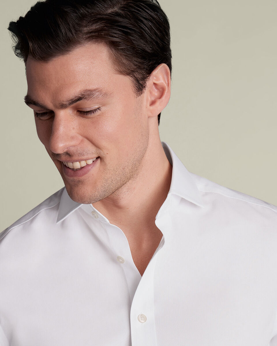 Non-Iron Stretch Poplin Shirt - White