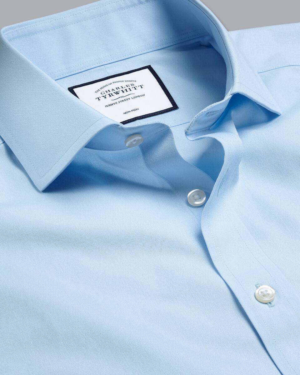 Non-Iron Stretch Poplin Shirt - Sky Blue Main image