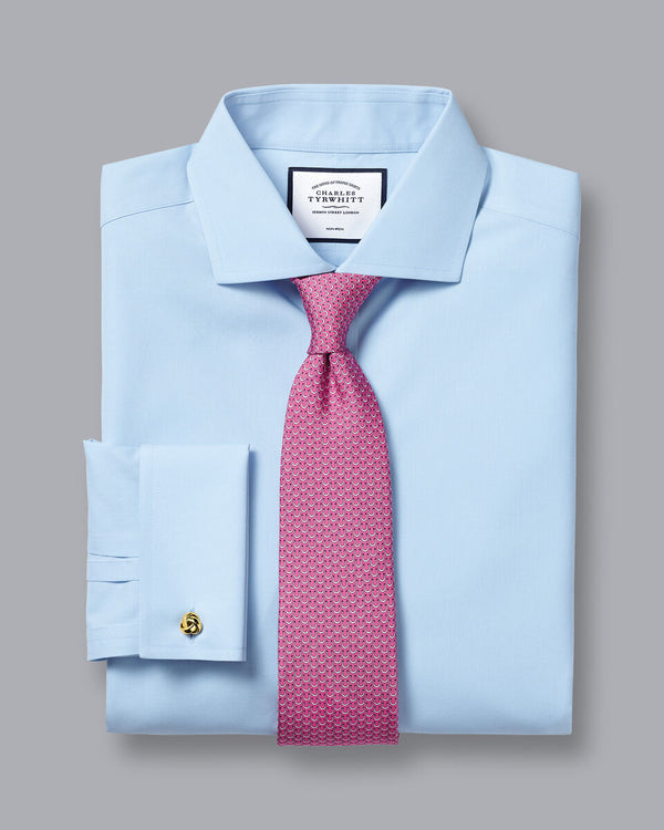 Non-Iron Stretch Poplin Shirt - Sky Blue