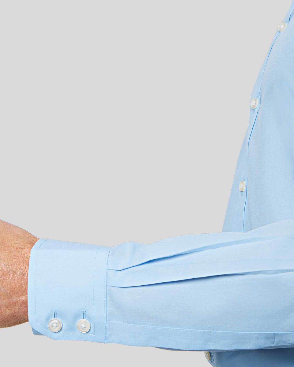 Non-Iron Stretch Poplin Shirt - Sky Blue
