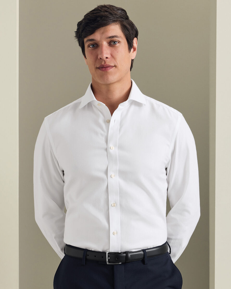 Non-Iron Herringbone Shirt - White Secondary image