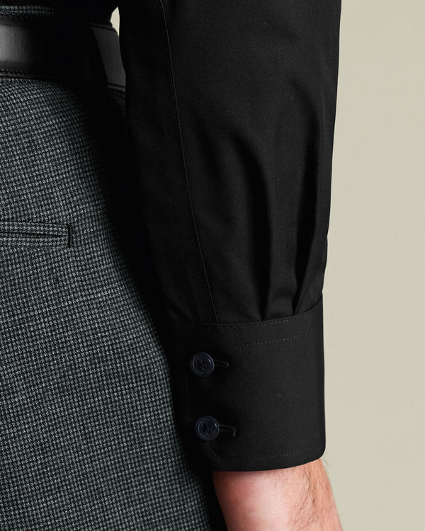 Non-Iron Stretch Poplin Shirt - Black