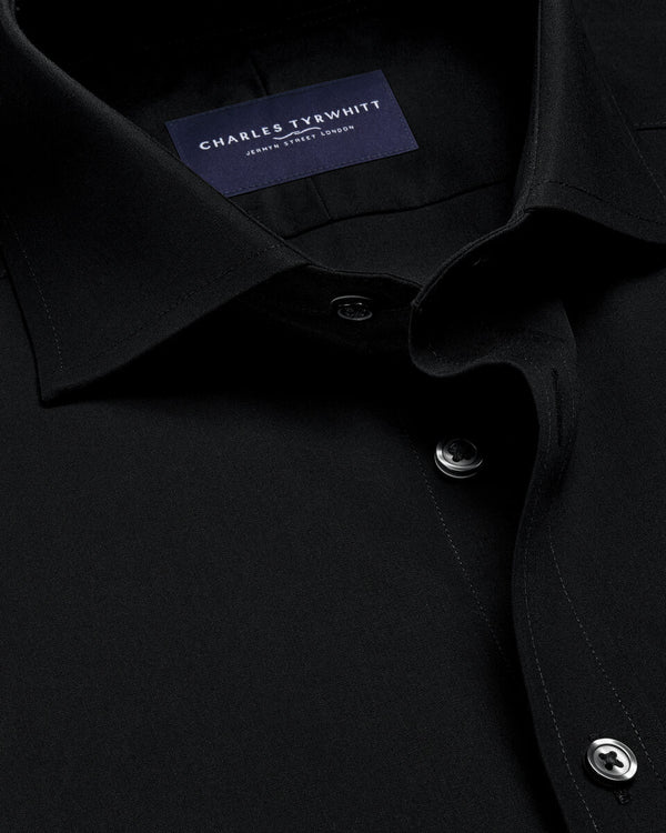 Non-Iron Stretch Poplin Shirt - Black