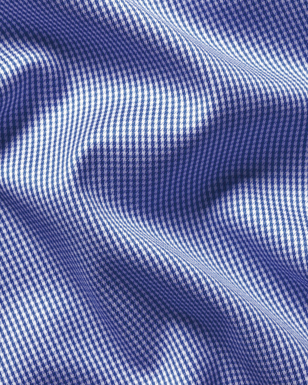 Non-Iron Puppytooth Shirt - Royal Blue