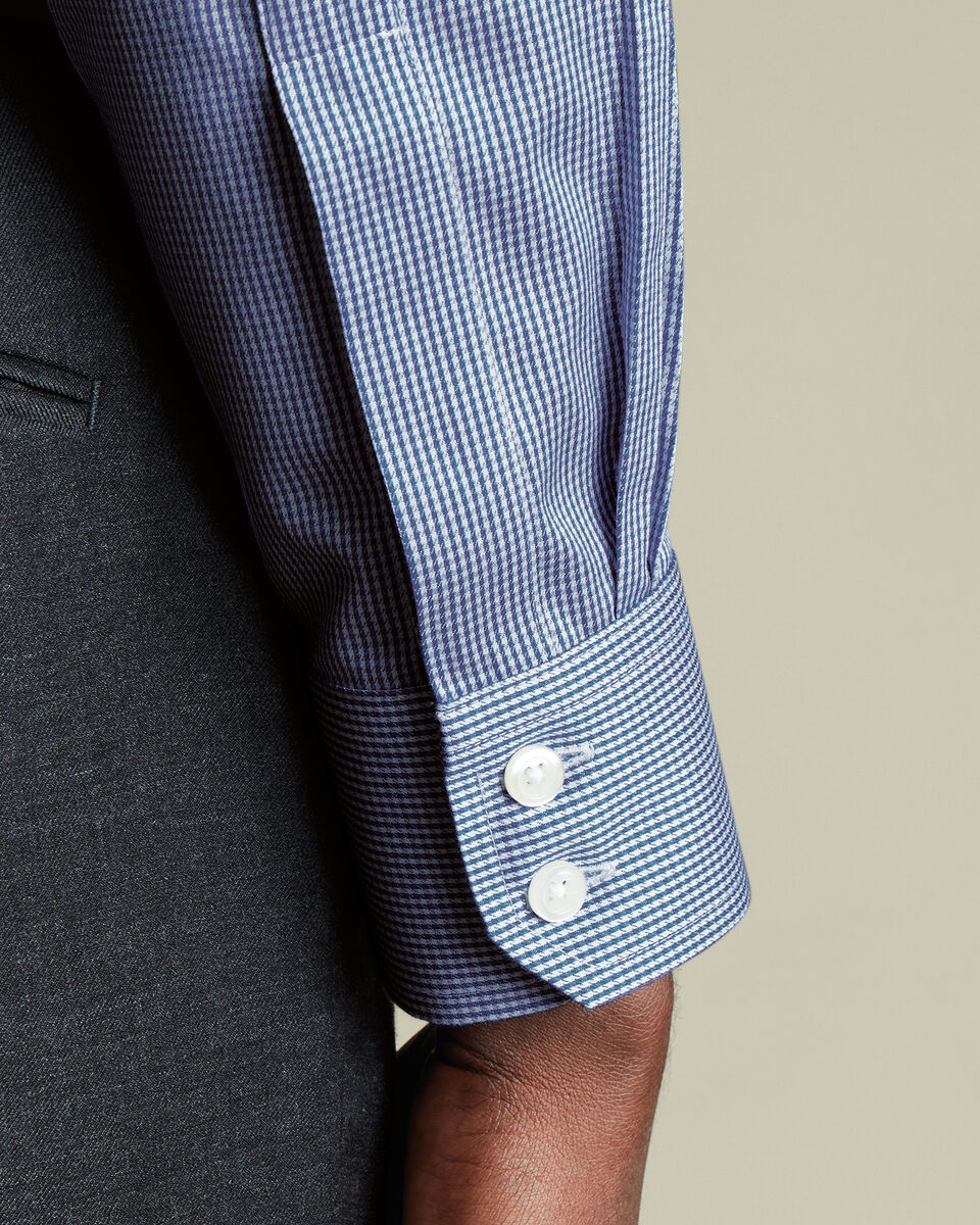 Non-Iron Puppytooth Shirt - Royal Blue