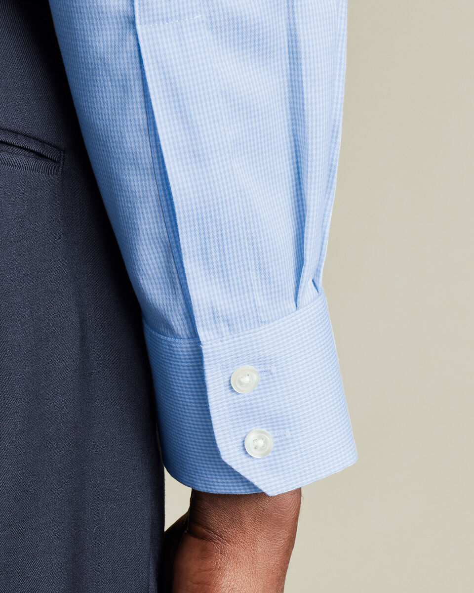 Non-Iron Puppytooth Shirt - Sky Blue