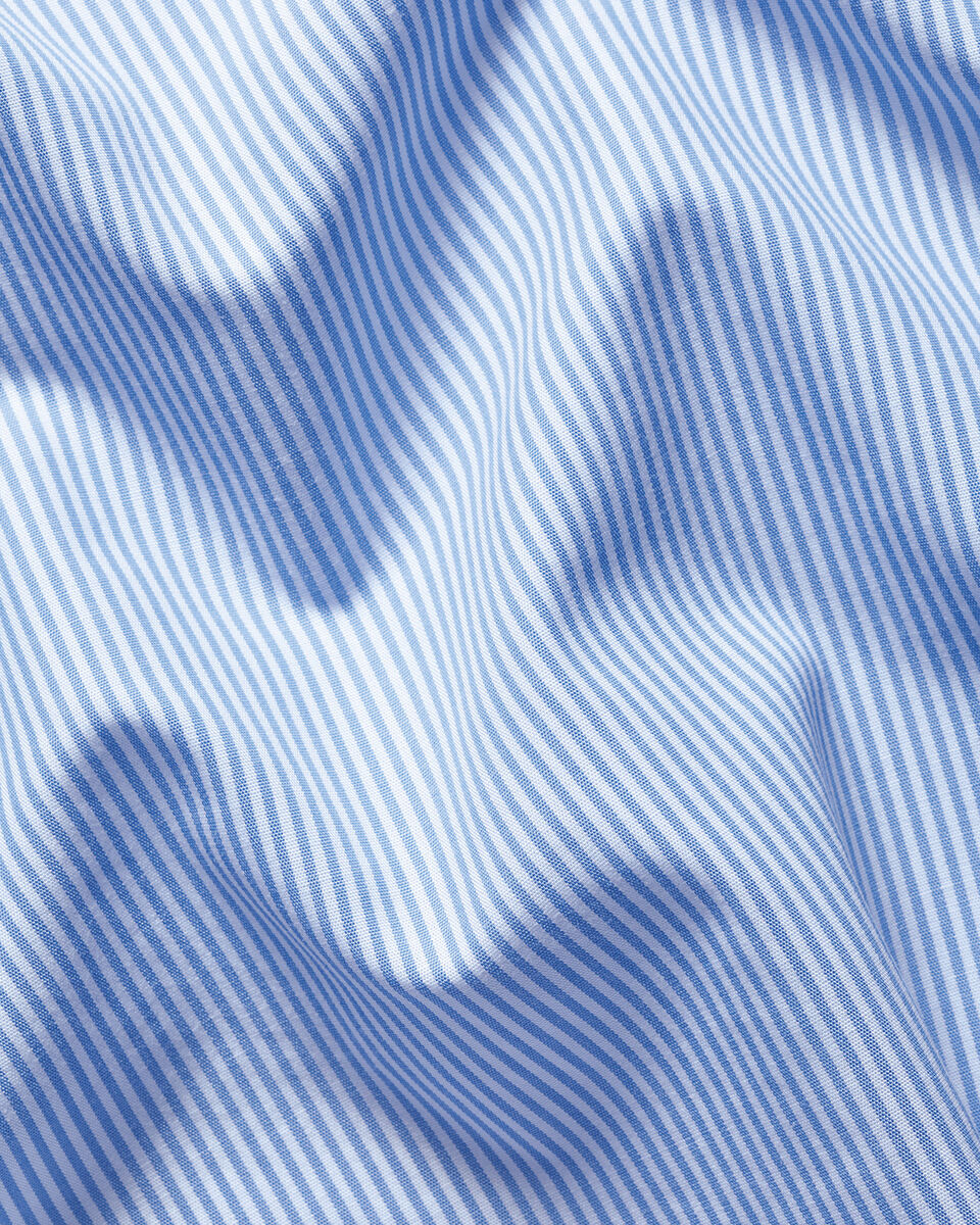 Non-Iron Stretch Poplin Bengal Stripe Shirt – Cornflower Blue