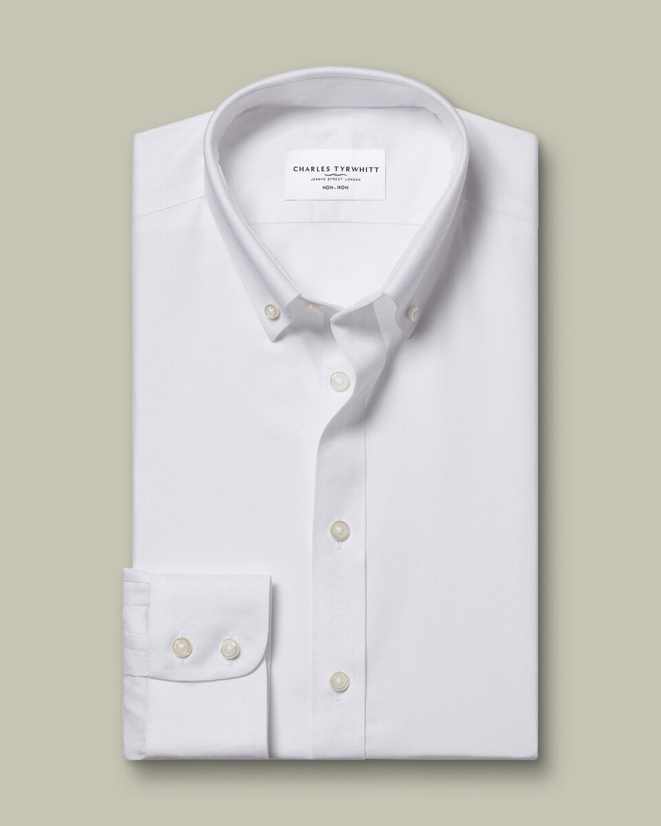 Smart Non-Iron Twill Button-Down Shirt - White