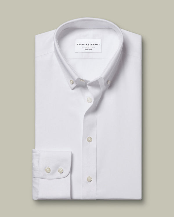 Smart Non-Iron Twill Button-Down Shirt - White