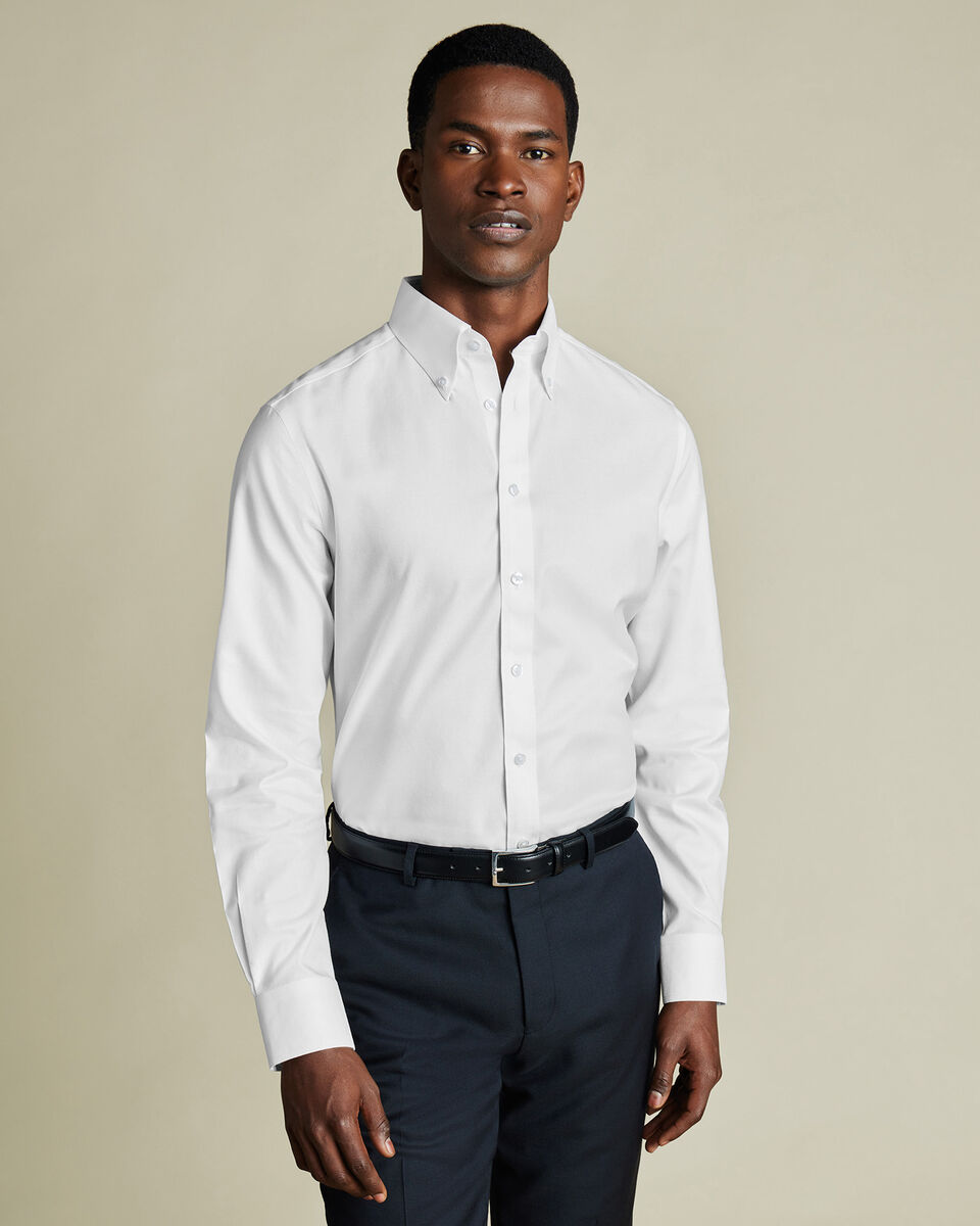 Smart Non-Iron Twill Button-Down Shirt - White