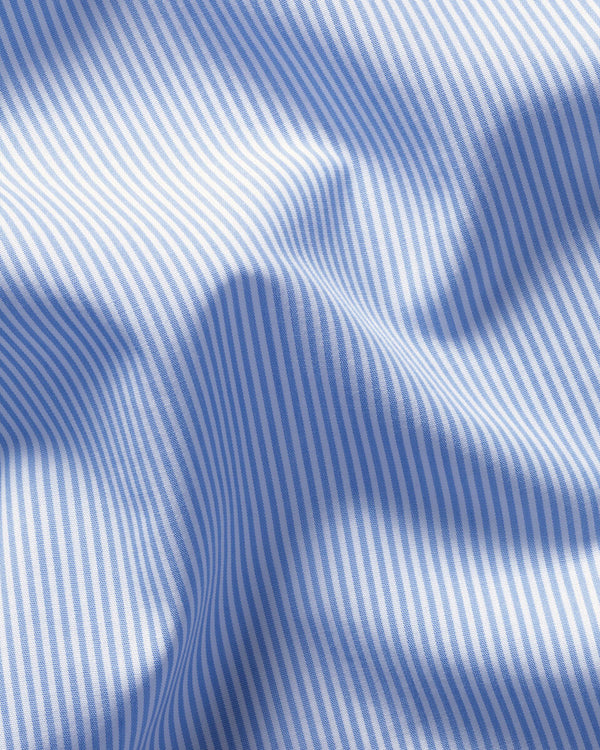 Non-Iron Stretch Poplin Stripe Winchester Shirt - Sky