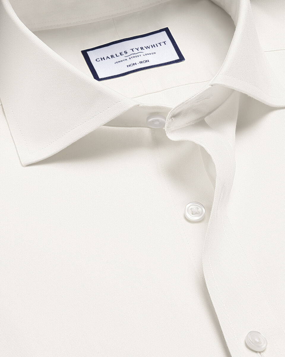 Non-Iron Twill Shirt - Ivory Main image