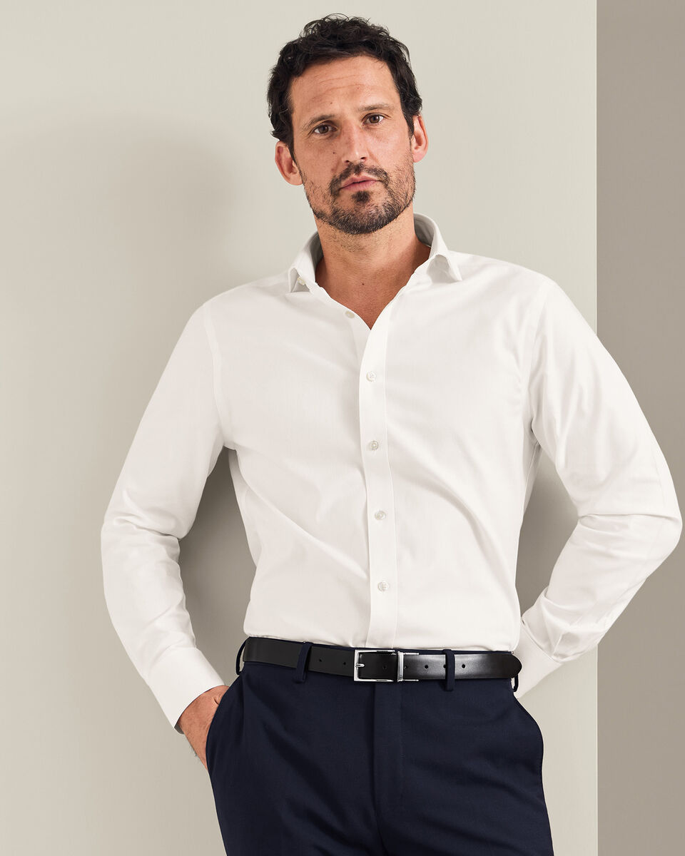 Non-Iron Twill Shirt - Ivory Secondary image