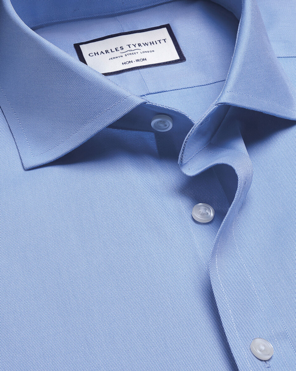 Non-Iron Twill Shirt - Cornflower Blue Main image