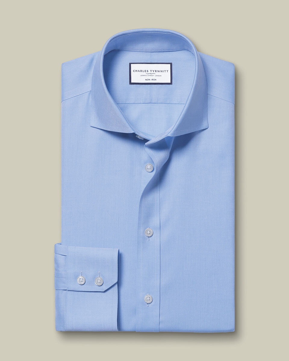 Non-Iron Twill Shirt - Cornflower Blue