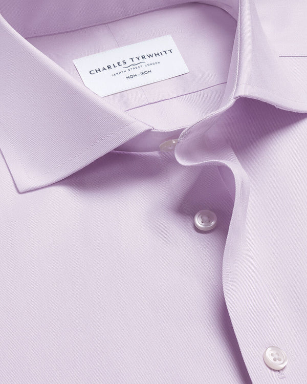 Non-Iron Twill Shirt - Lilac Purple