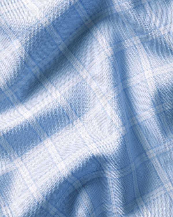 Non-Iron Twill Check Shirt - Sky Blue