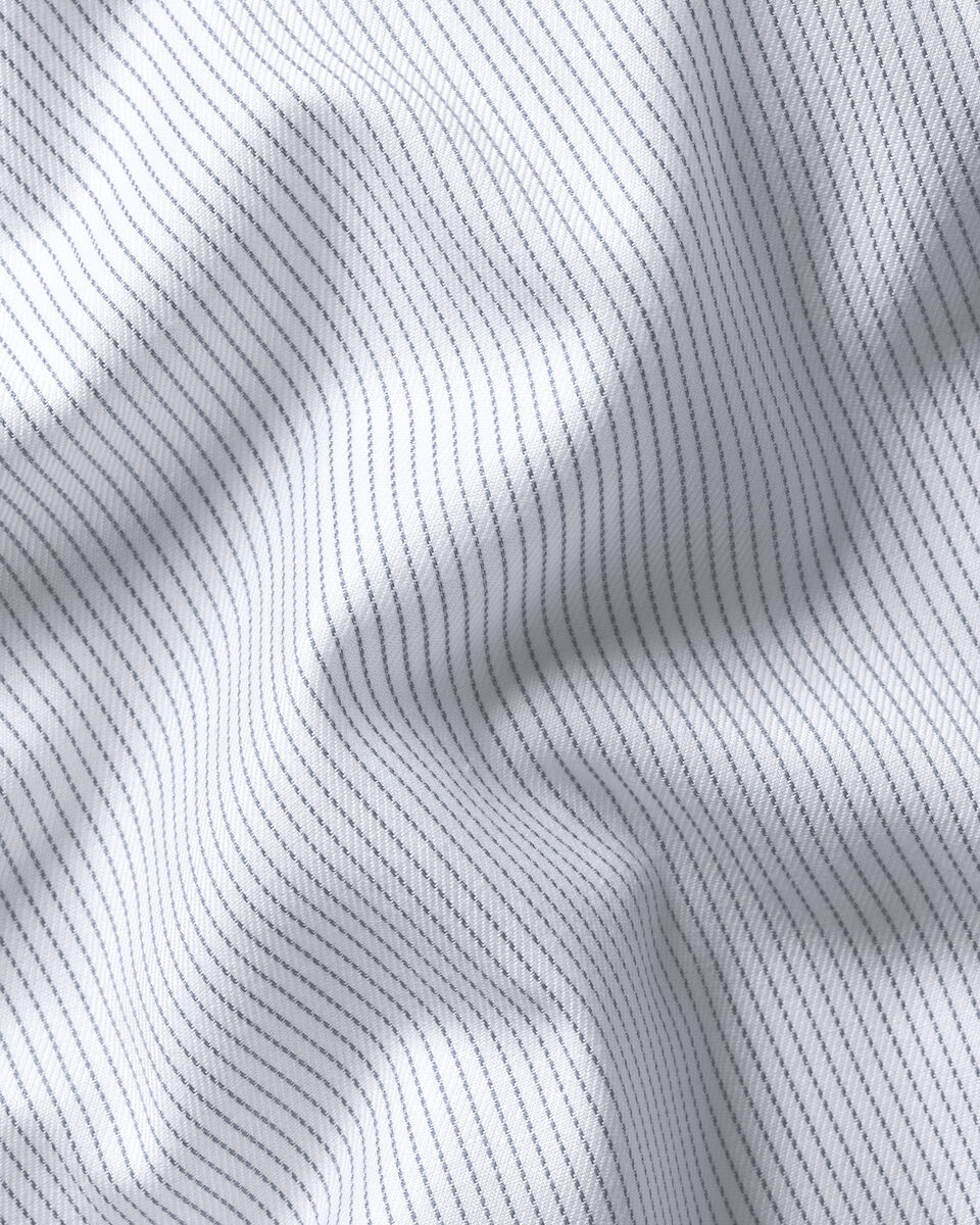 Non-Iron Twill Stripe Shirt - Indigo Blue