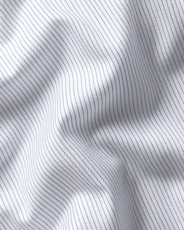 Non-Iron Twill Stripe Shirt - Indigo Blue