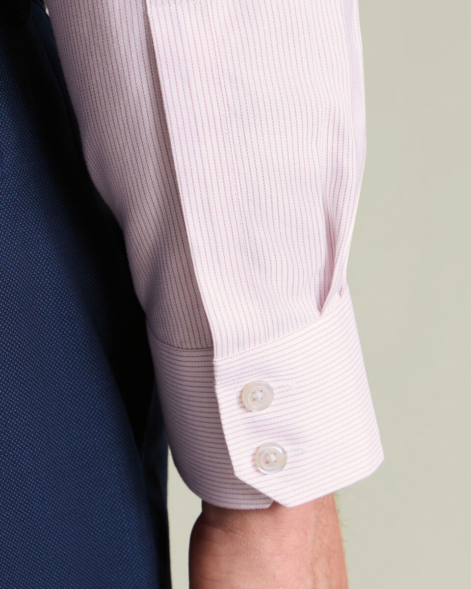 Non-Iron Twill Stripe Shirt - Pink