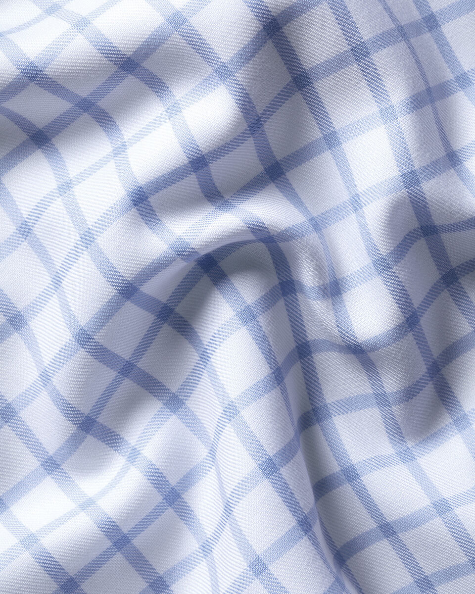 Non-Iron Twill Check Shirt - Sky Blue