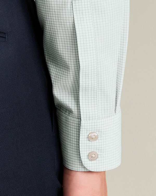 Non-Iron Twill Check Shirt - Green
