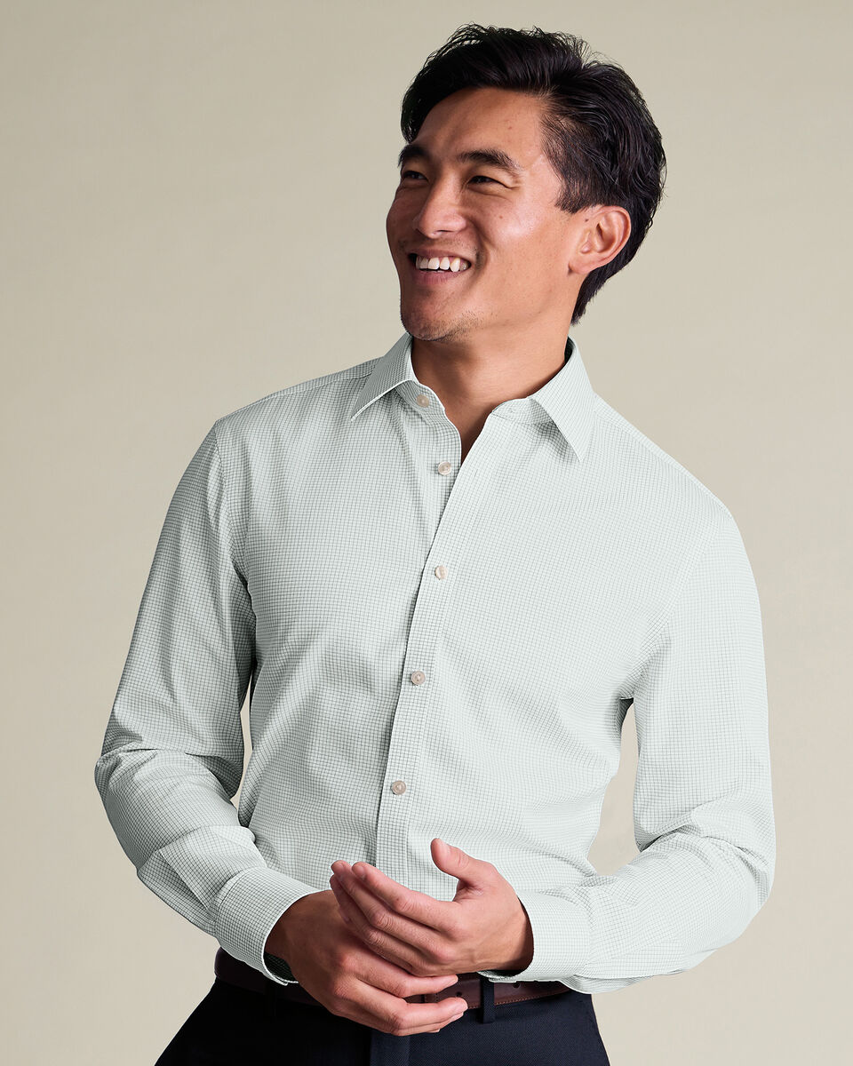 Non-Iron Twill Check Shirt - Green