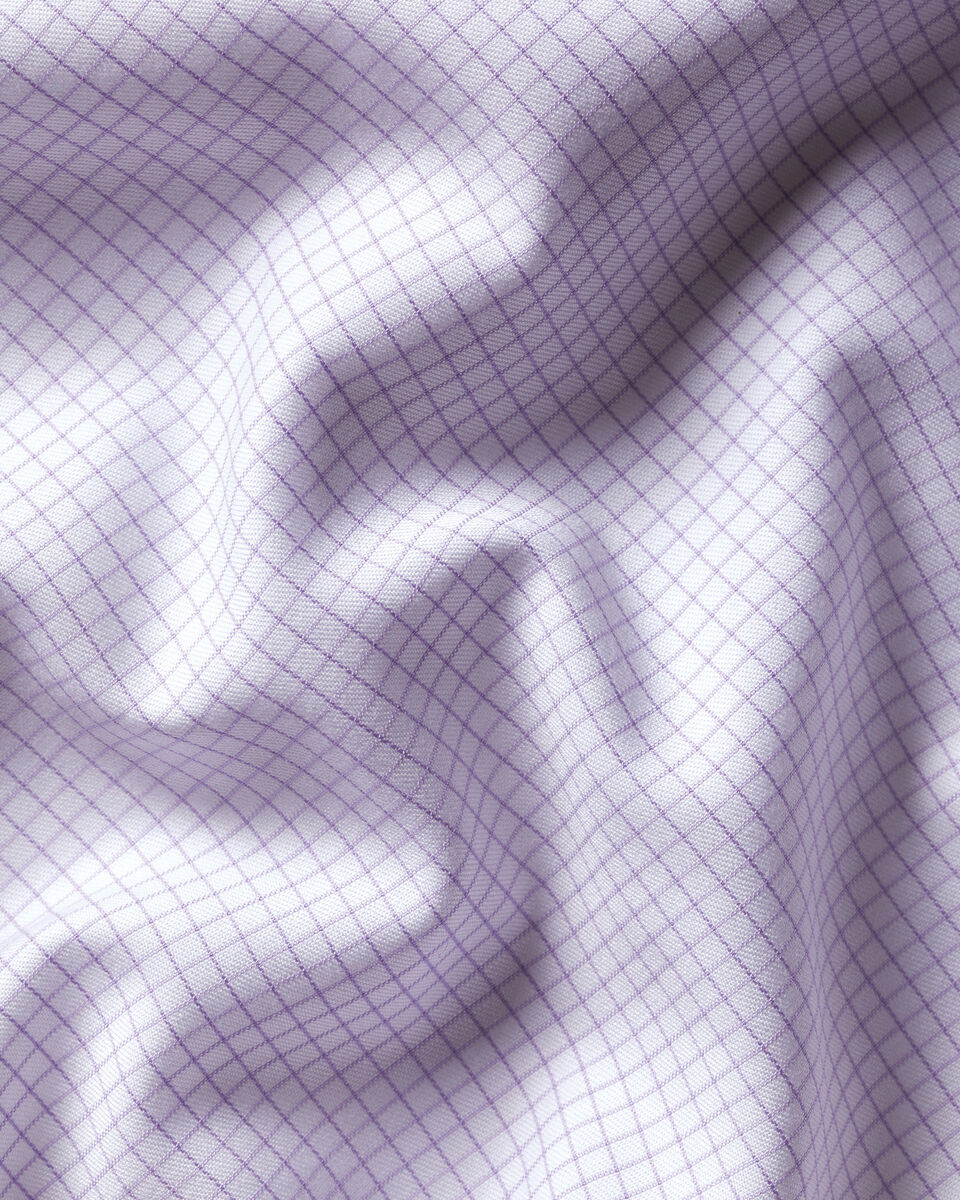 Non-Iron Twill Check Shirt - Lilac