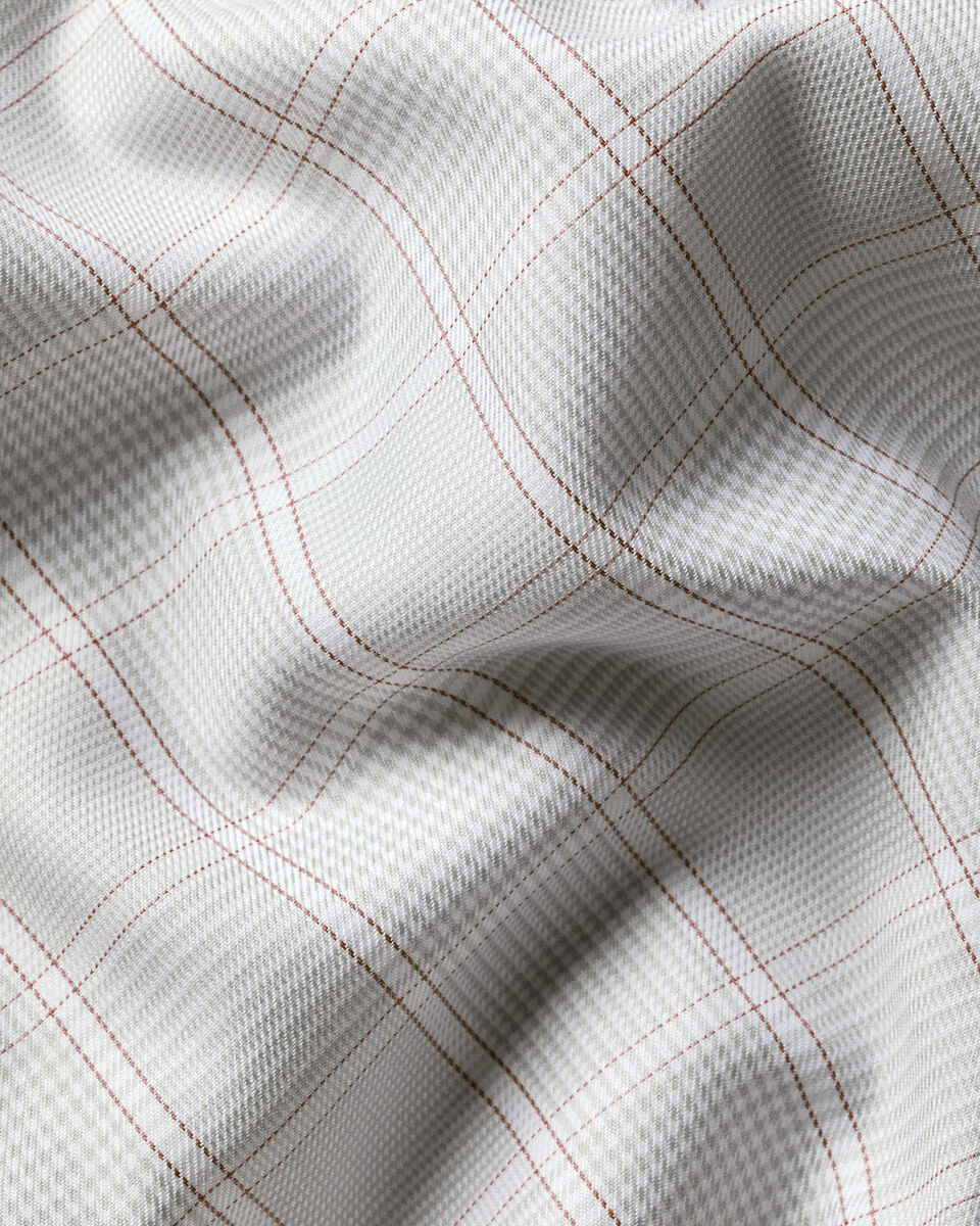 Non-Iron Twill Prince of Wales Check Shirt - Silver Gray