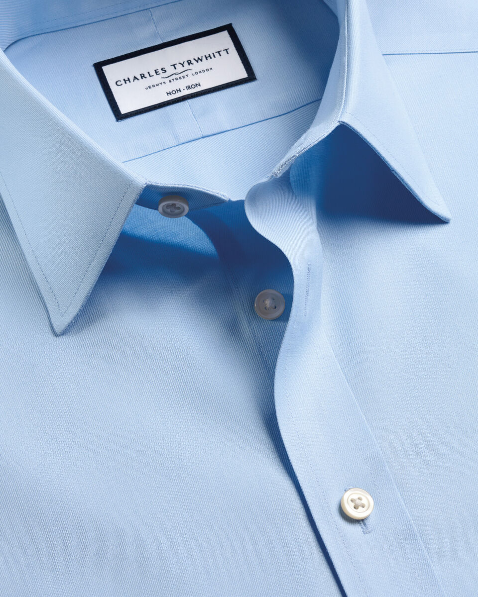 Non-Iron Twill Shirt - Sky Blue Main image